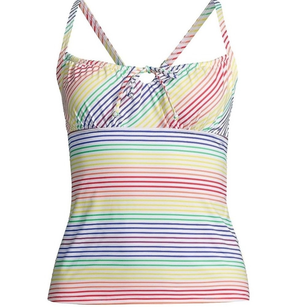 Land’s End Multicolor Striped Tankini Swim Top
